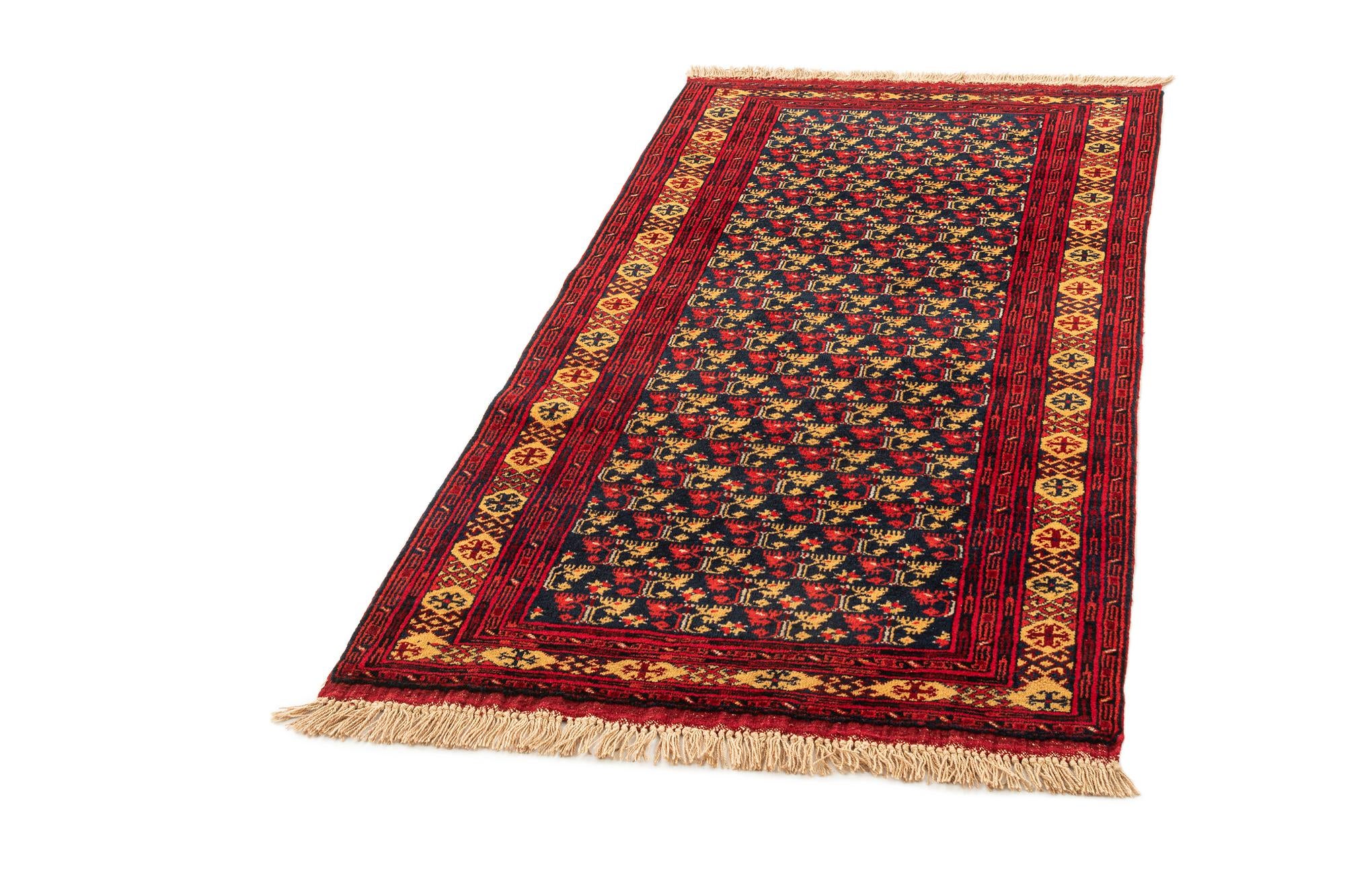 3' 5 x 6' 9 Hand Knotted Afghan Mouri Wool Rug