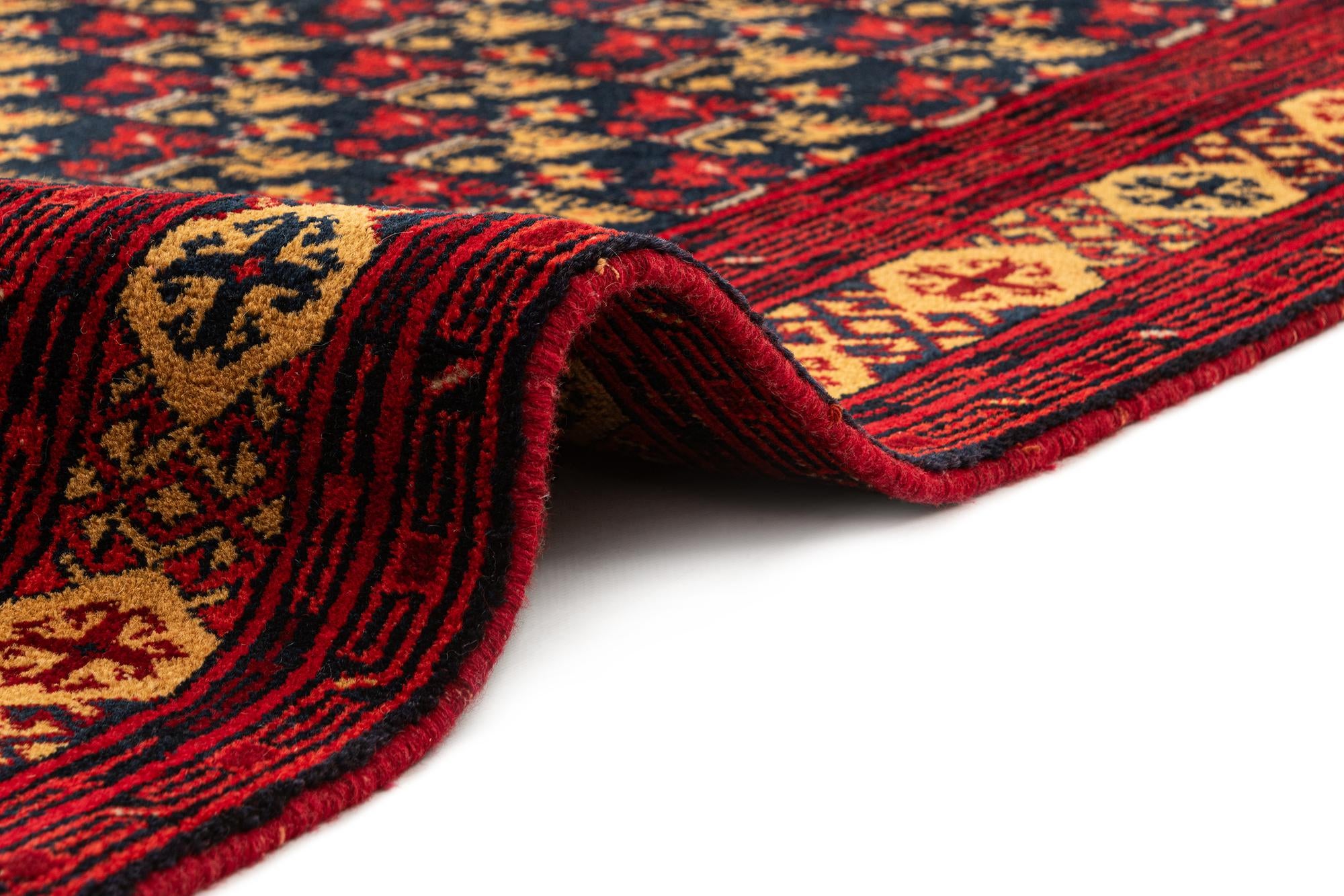 3' 5 x 6' 9 Hand Knotted Afghan Mouri Wool Rug