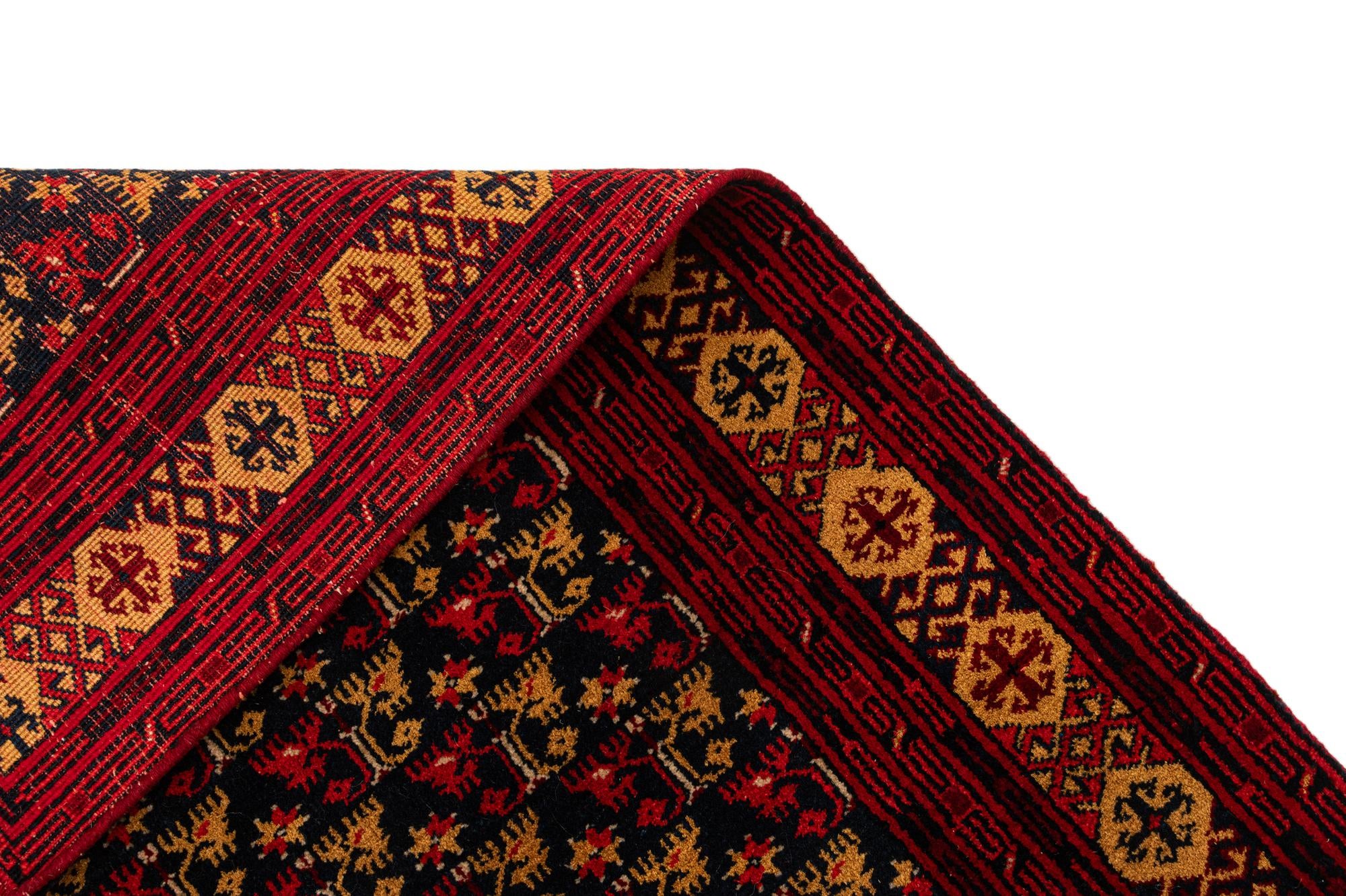 3' 5 x 6' 9 Hand Knotted Afghan Mouri Wool Rug