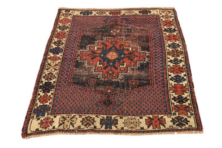 3' 5 x 4' Hand Knotted Bakhtiar Persian Wool Rug