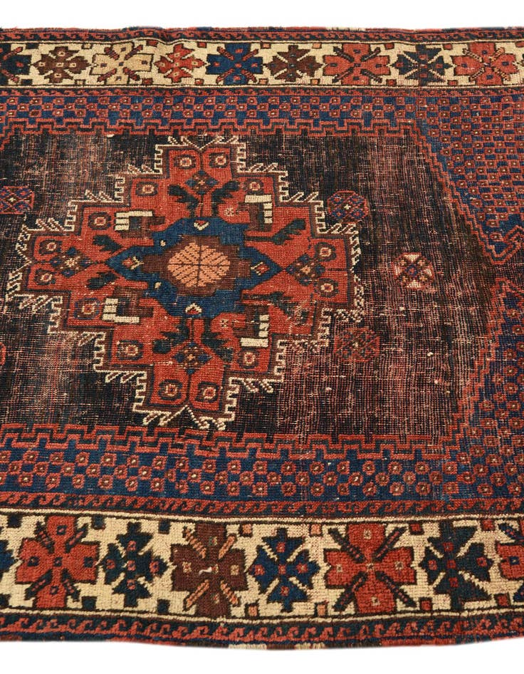 Detail image of 3' 5 x 4' Hand Knotted Bakhtiar Persian Wool Rug