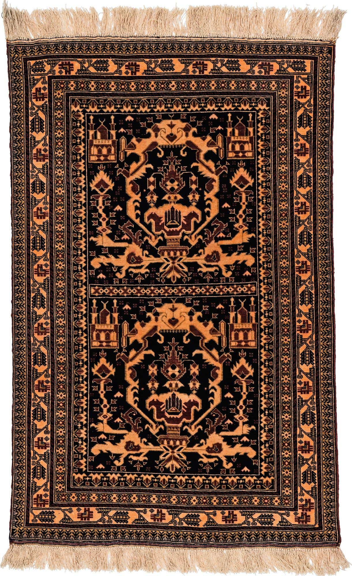 3' 3 x 5' Hand Knotted Balouch Wool Rug