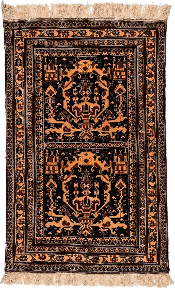 3' 3 x 5' Hand Knotted Balouch Wool Rug