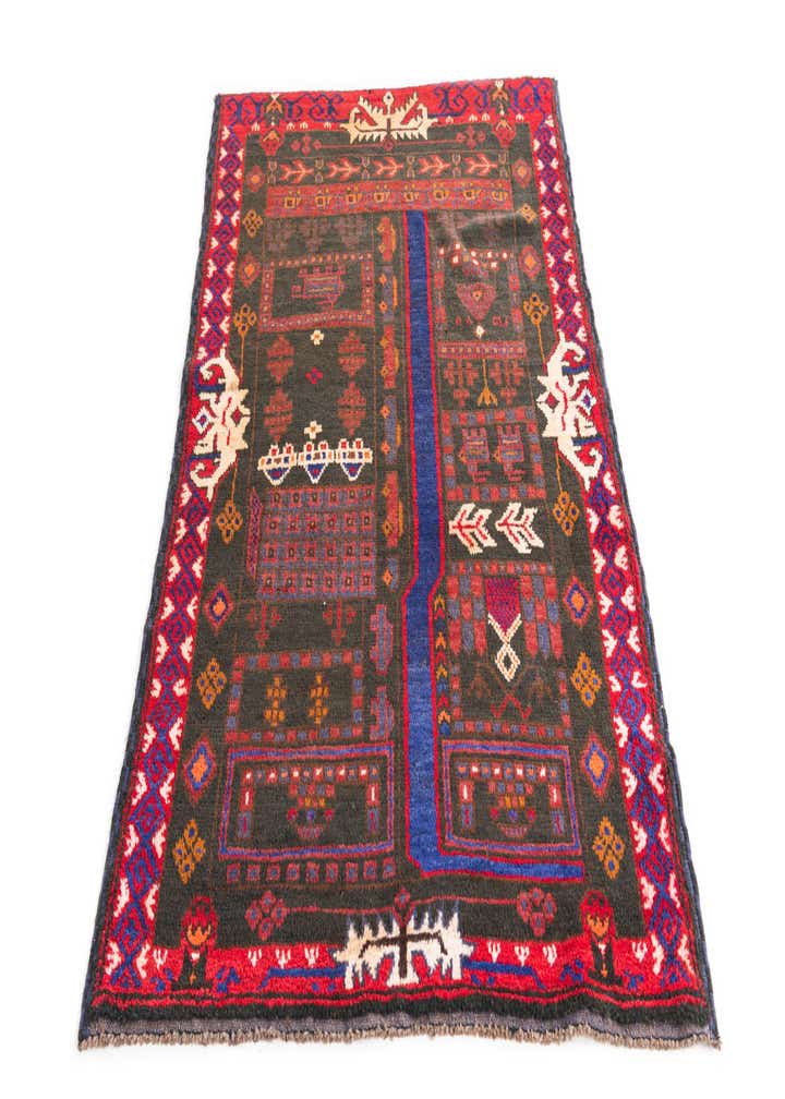 3' 2 x 4' 10 Hand Knotted Balouch Persian Wool Rug