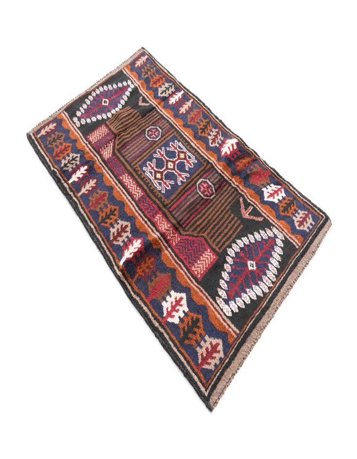 Detail image of 2' 9 x 4' 7  Hand Knotted Balouch Persian Wool Rug