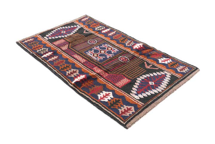 2' 9 x 4' 7 Hand Knotted Balouch Persian Wool Rug