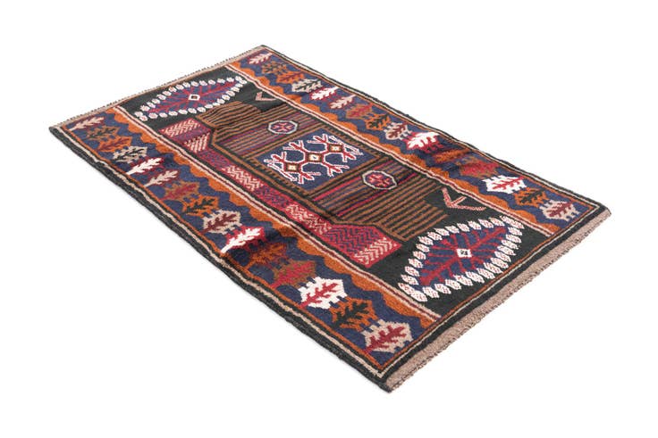 Detail image of 2' 9 x 4' 7 Hand Knotted Balouch Persian Wool Rug