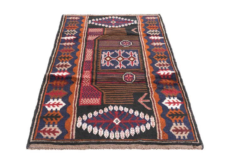 2' 9 x 4' 7 Hand Knotted Balouch Persian Wool Rug