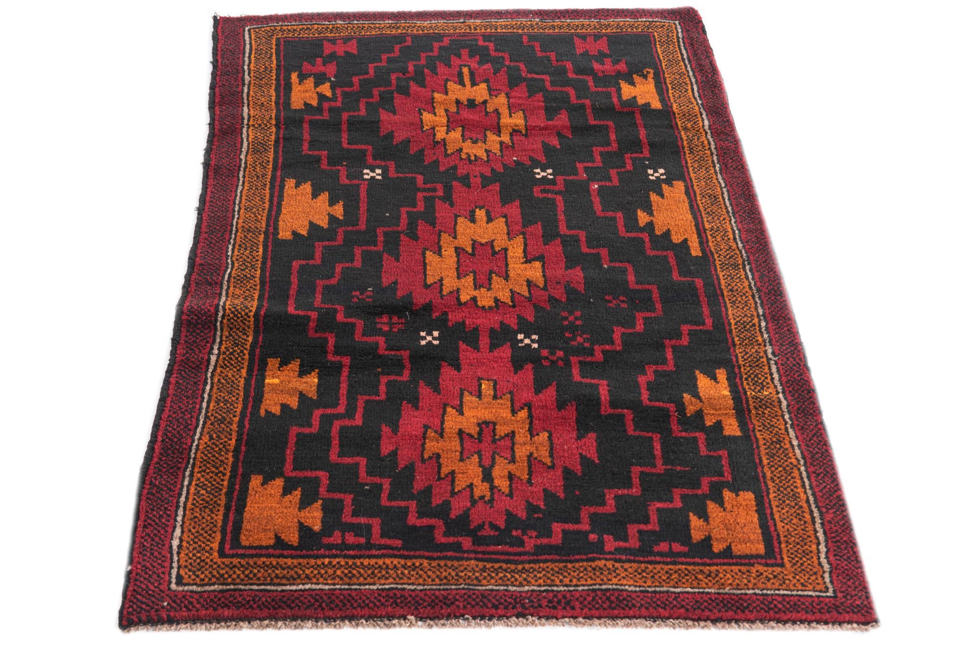 3' x 4' 8 Hand Knotted Balouch Persian Wool Rug