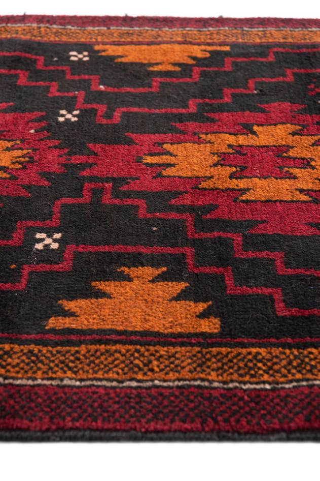 Detail image of 3' x 4' 8 Hand Knotted Balouch Persian Wool Rug