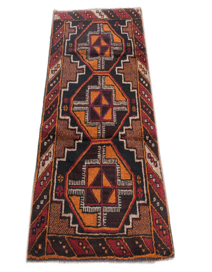Detail image of 2' 9 x 4' 8 Hand Knotted Balouch Persian Wool Rug