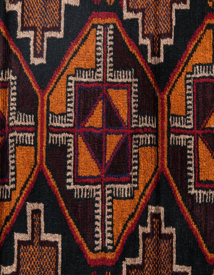 Detail image of 2' 9 x 4' 8 Hand Knotted Balouch Persian Wool Rug