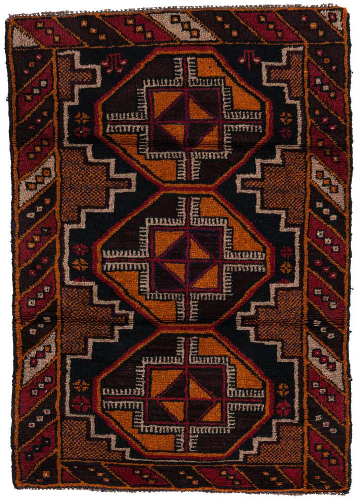 2' 9 x 4' 8 Hand Knotted Balouch Persian Wool Rug