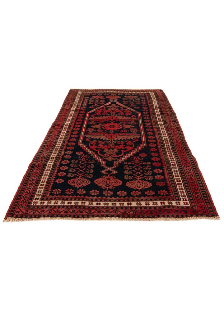 3' 7 x 6' Hand Knotted Balouch Oriental Wool Rug