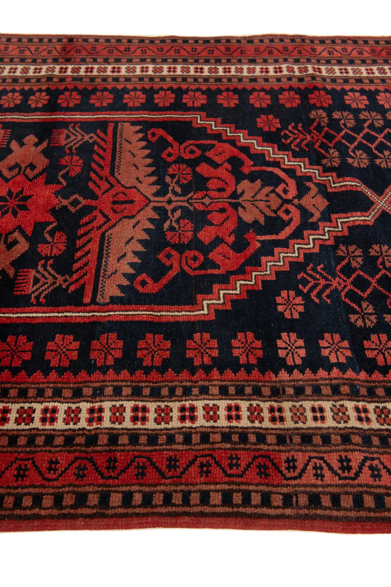 3' 7 x 6' Hand Knotted Balouch Oriental Wool Rug