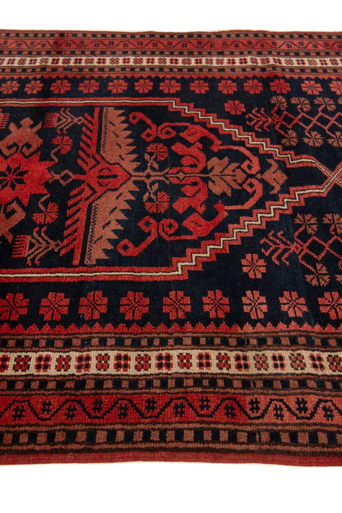 3' 7 x 6' Hand Knotted Balouch Oriental Wool Rug