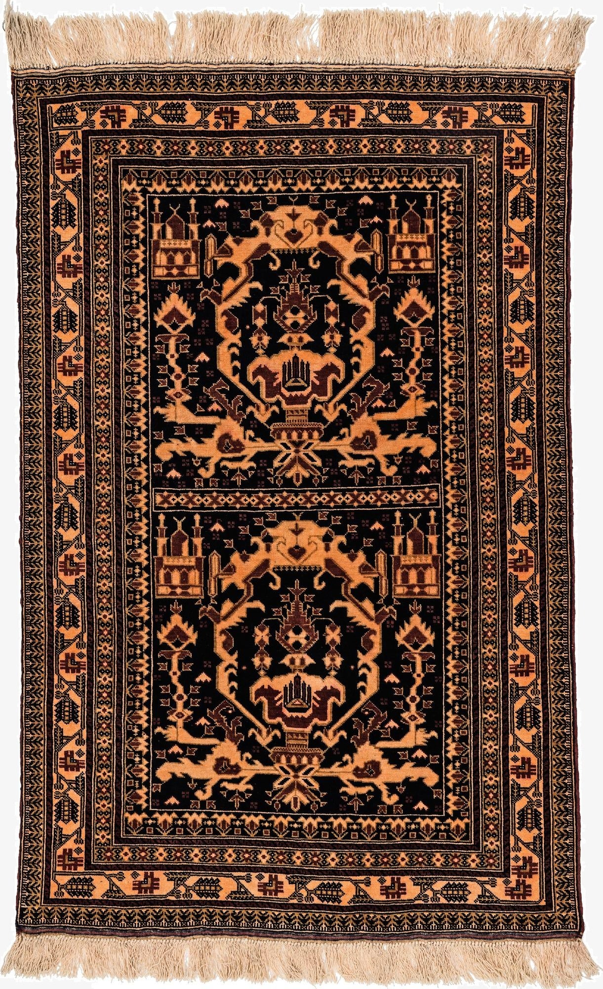 3' 3 x 5'  Hand Knotted Balouch Wool Rug
