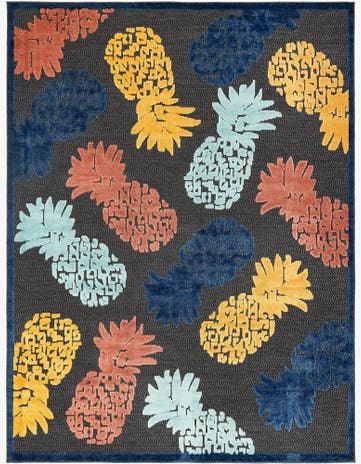 Black Easy-Clean Belize Indoor / Outdoor Rug