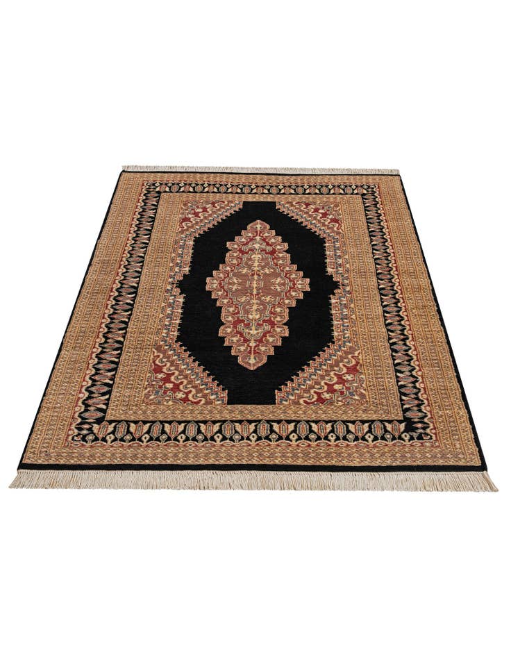 Detail image of 4' 2 x 5' 11 Hand Knotted Bokhara Oriental Rug