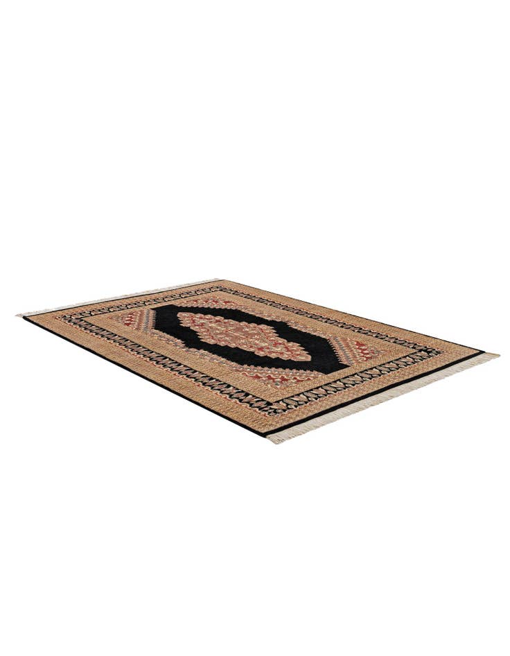 Detail image of 4' 2 x 5' 11 Hand Knotted Bokhara Oriental Rug