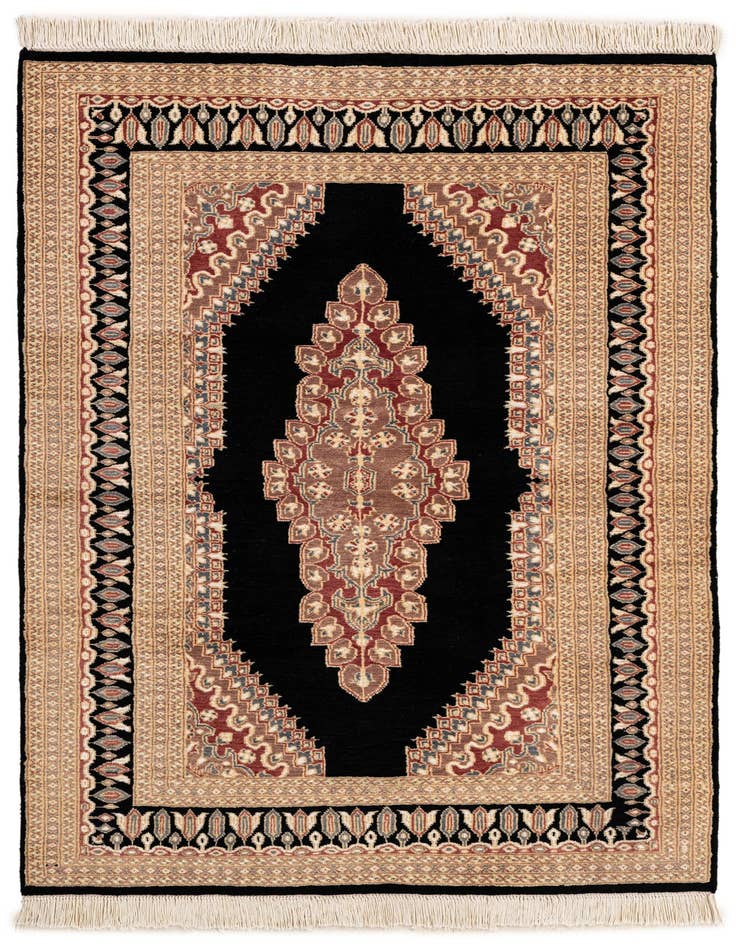 Detail image of 4' 2 x 5' 11 Hand Knotted Bokhara Oriental Rug