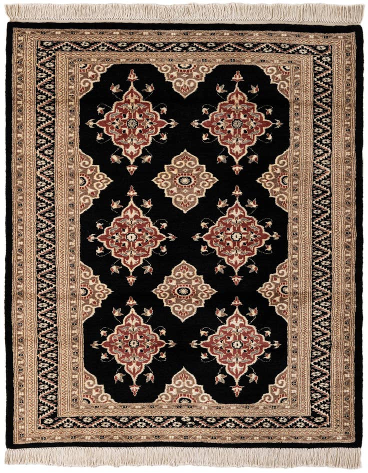 Detail image of 4' 3 x 6' Hand Knotted Bokhara Oriental Rug