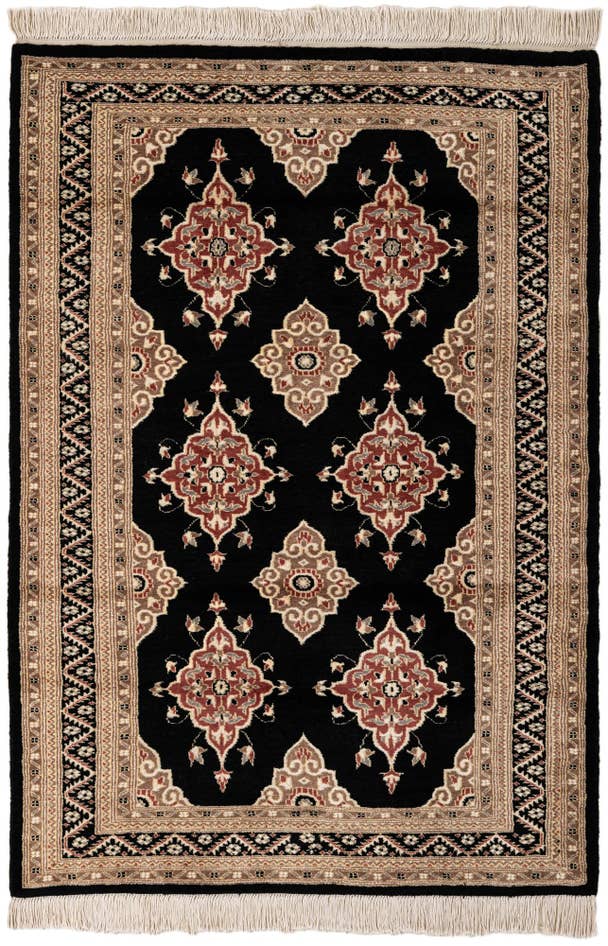 Detail image of 4' 3 x 6' Hand Knotted Bokhara Oriental Rug