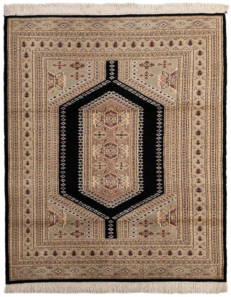 Detail image of 4' 3 x 6' 5 Hand Knotted Bokhara Oriental Rug
