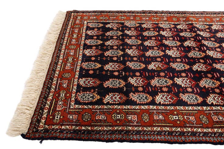 Detail image of 3' 2 x 4' 10 Hand Knotted Bokhara Oriental Wool Rug