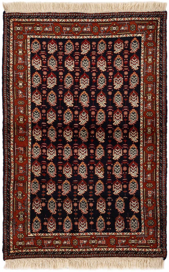 Detail image of 3' 2 x 4' 10 Hand Knotted Bokhara Oriental Wool Rug