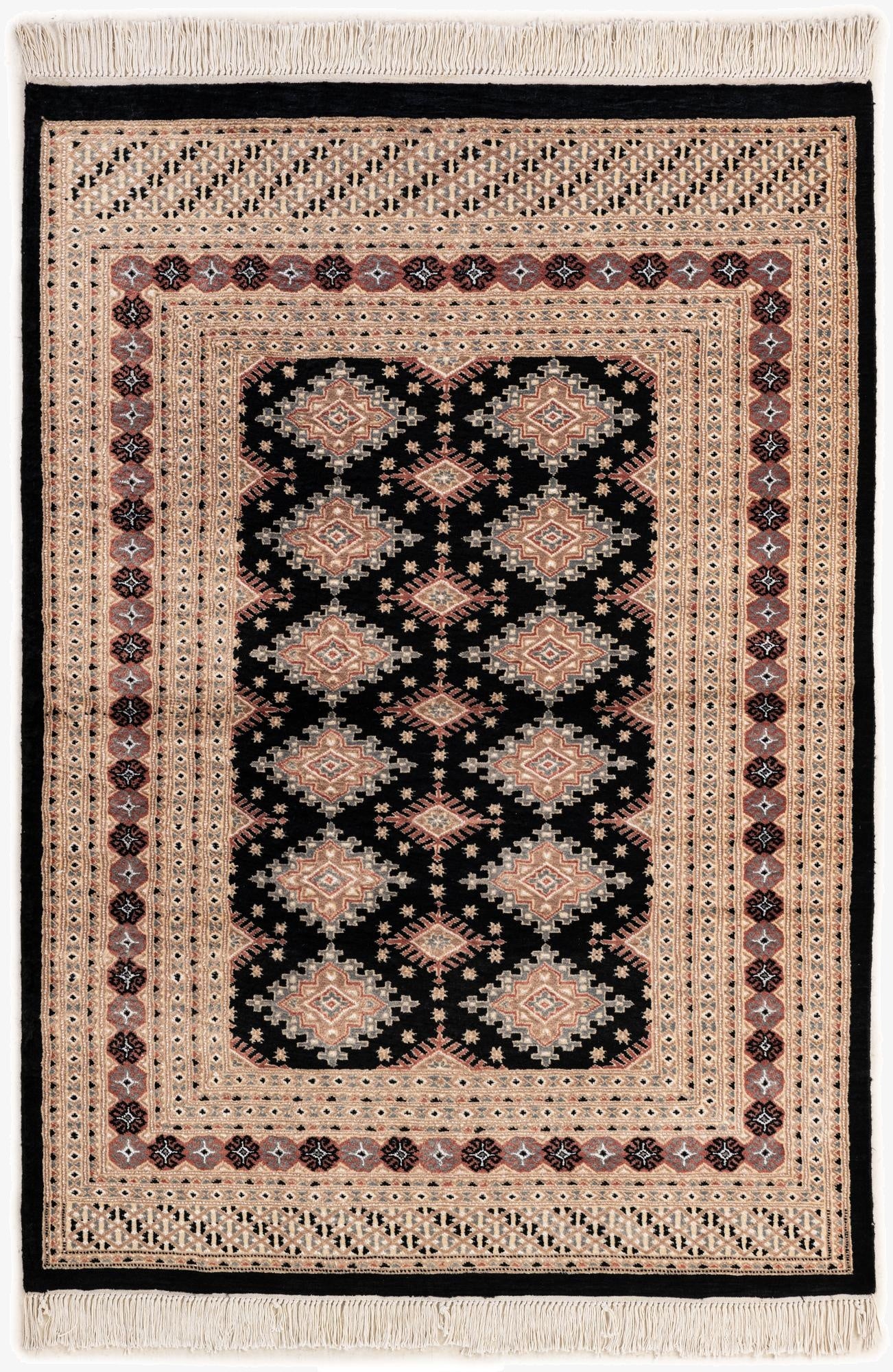 4' 2 x 6' 1  Hand Knotted Bokhara Oriental Rug