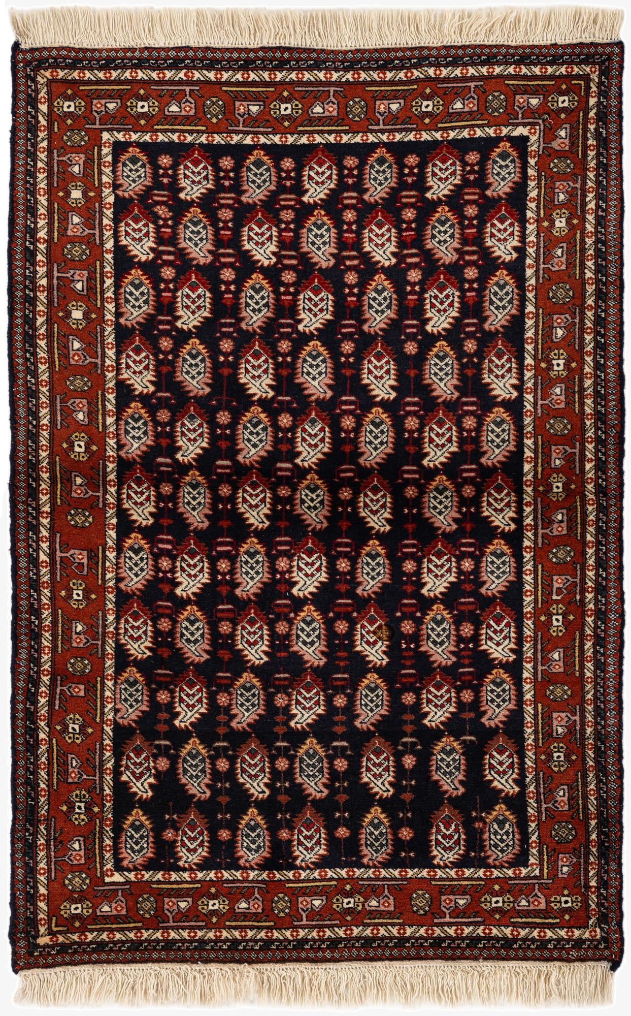 3' 2 x 4' 10  Hand Knotted Bokhara Oriental Wool Rug