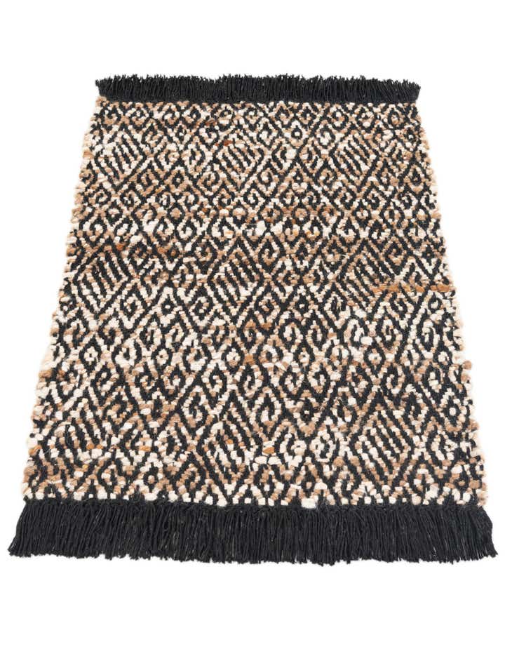 2' 1 x 3' Hand Woven Braided Jute Rug