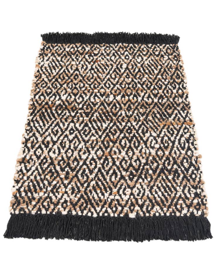 Detail image of 2' 1 x 3' Hand Woven Braided Jute Rug