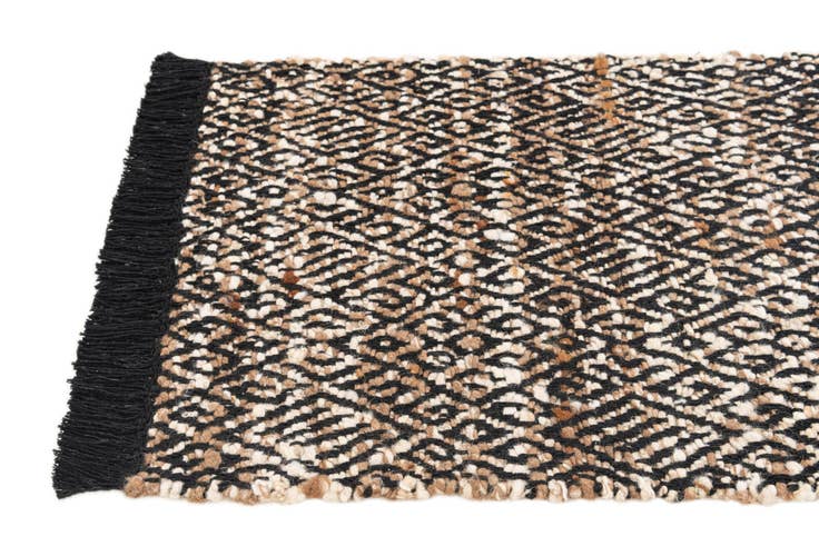 Detail image of 2' 1 x 3' Hand Woven Braided Jute Rug