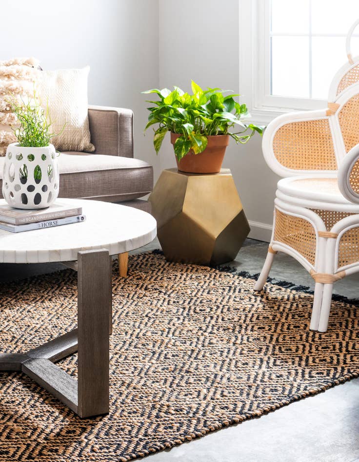 Detail image of 3' 3 x 5' 1 Hand Woven Braided Jute Rug