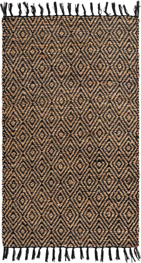 3' 3 x 5' 1 Hand Woven Braided Jute Rug