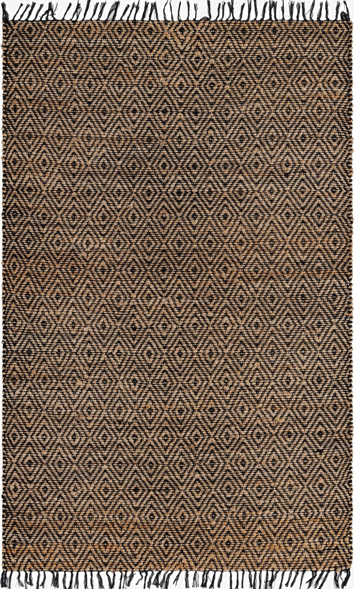 5' 1 x 8'  Hand Woven Braided Jute Rug