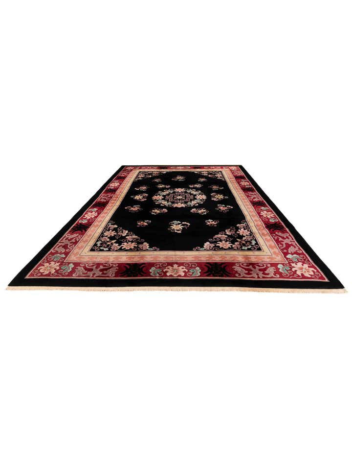 7' x 10' 3 Hand Knotted Carved Pekin Wool Rug