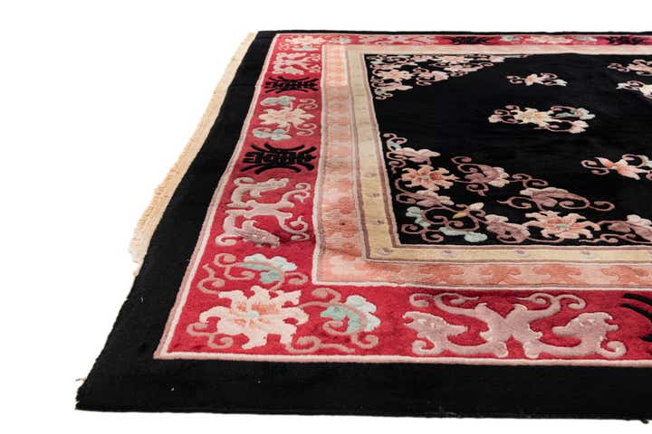 7' x 10' 3 Hand Knotted Carved Pekin Wool Rug