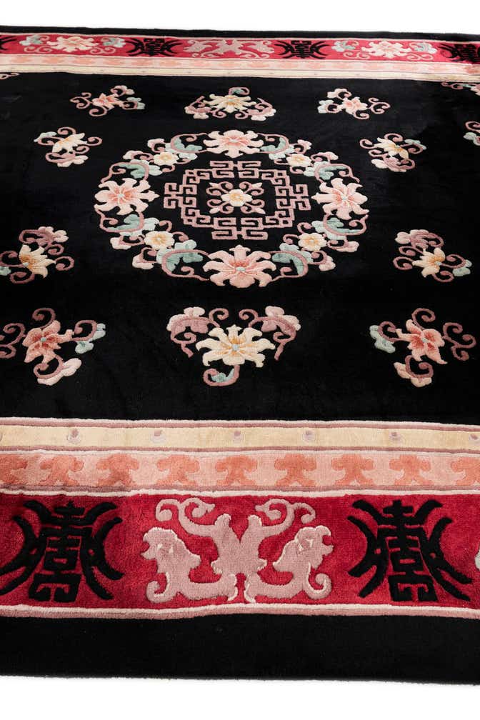 7' x 10' 3 Hand Knotted Carved Pekin Wool Rug