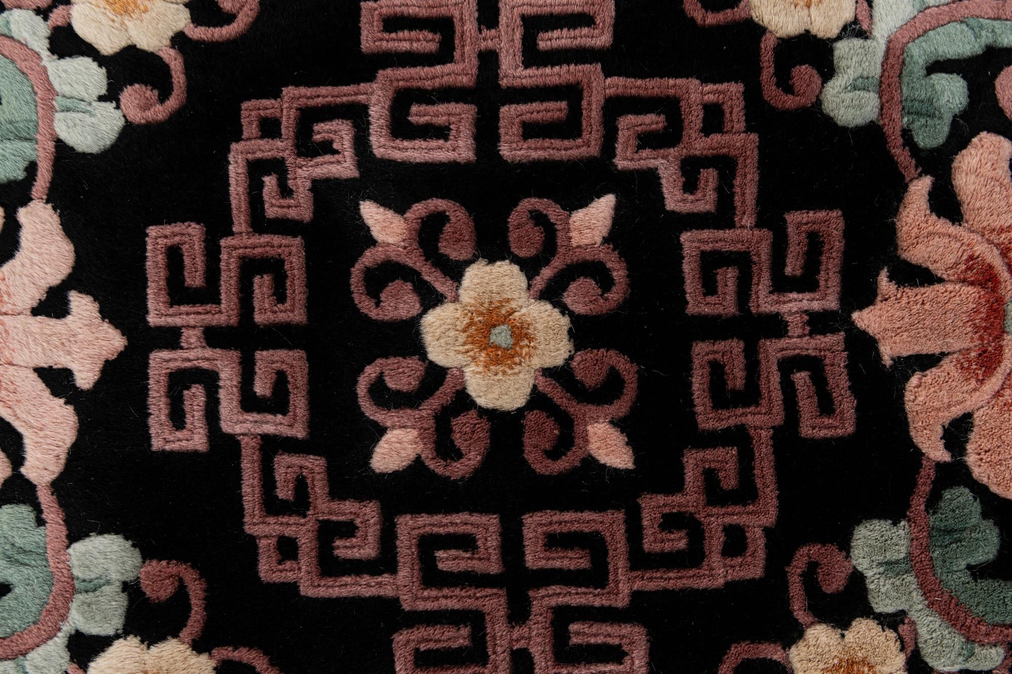 7' x 10' 3 Hand Knotted Carved Pekin Wool Rug
