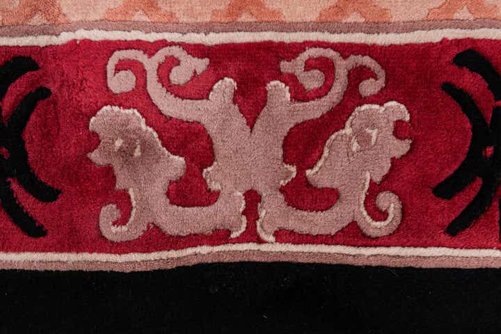 7' x 10' 3 Hand Knotted Carved Pekin Wool Rug