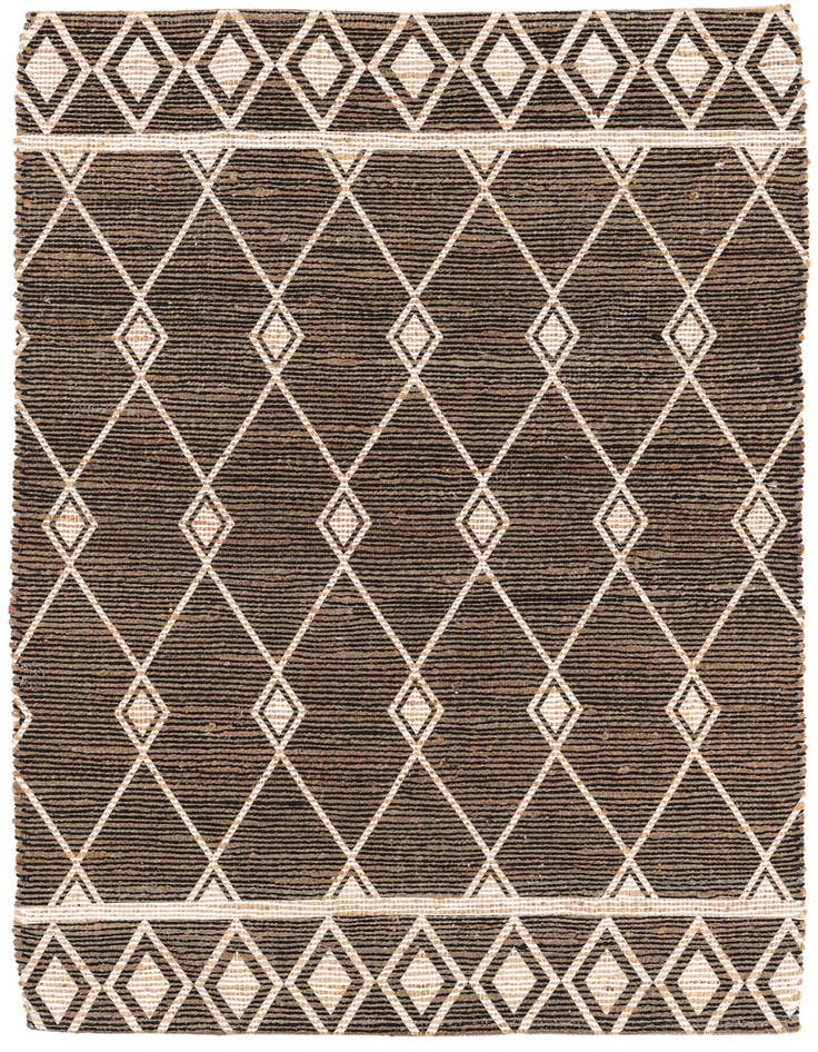 Detail image of 4' 2 x 6' Hand Braided Chenille Jute Rug