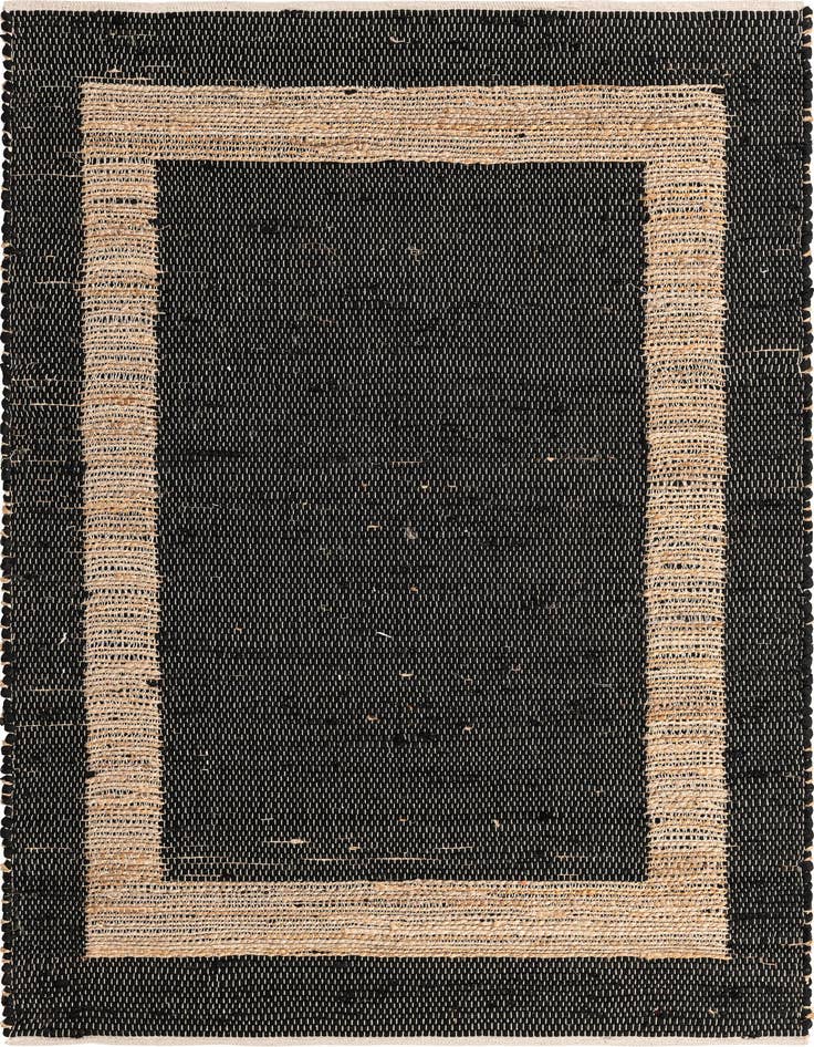 Detail image of 5' 1 x 8' Hand Woven Chindi Jute Rug