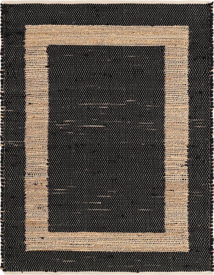 Detail image of 4' 1 x 6' 1 Hand Woven Chindi Jute Rug