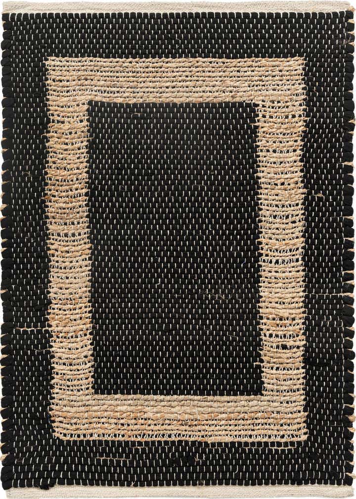 2' x 3' 1 Hand Woven Chindi Jute Rug