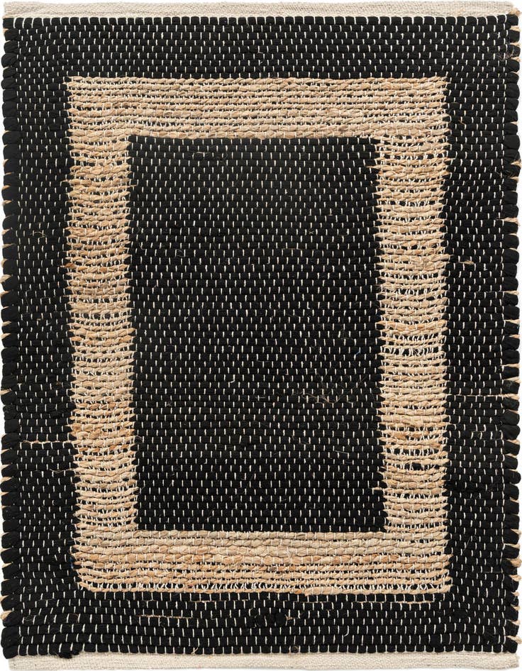 Detail image of 2' x 3' 1 Hand Woven Chindi Jute Rug