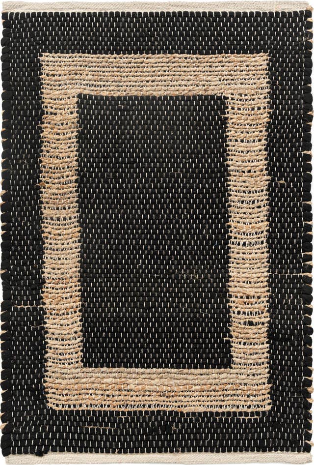 Detail image of 2' x 3' 1 Hand Woven Chindi Jute Rug