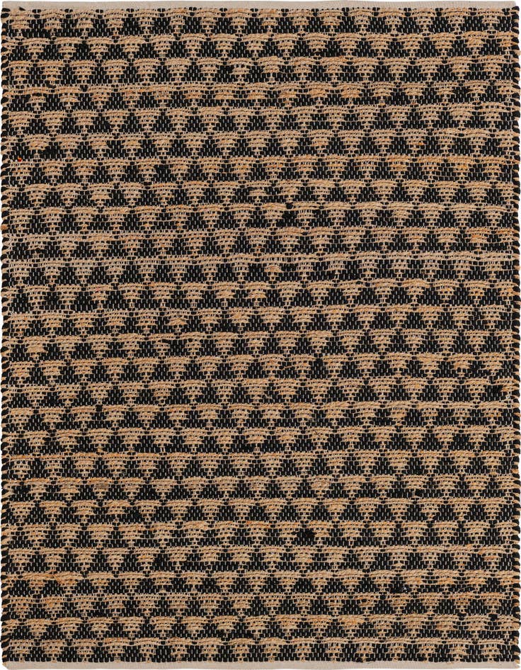 Detail image of 4' 1 x 6' 1 Hand Woven Chindi Jute Rug